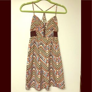 Billabong Red, Tan, and Blue Sundress